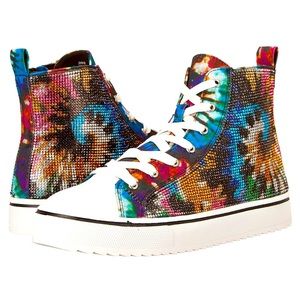 NWT Steve Madden Shaker High-Top Rhinestone Sneaker Size 4
